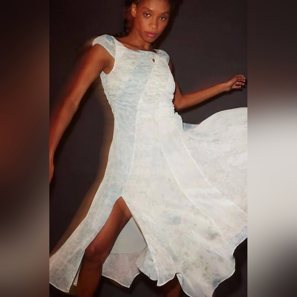 Free People Heart to Heart Midi Slip Dress NWT 8 Ocean Combo - Picture 4 of 4